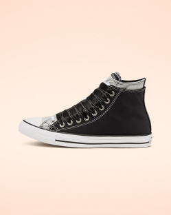 Converse Double Upper Chuck Taylor All Star Női Magasszárú Fekete/Fehér | IRJZKMA-HU